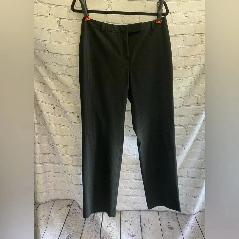 5/$20 Charter Club Slim It Up Charcoal Pinstripe‎ Dress Business Pants Wmns Sz 8